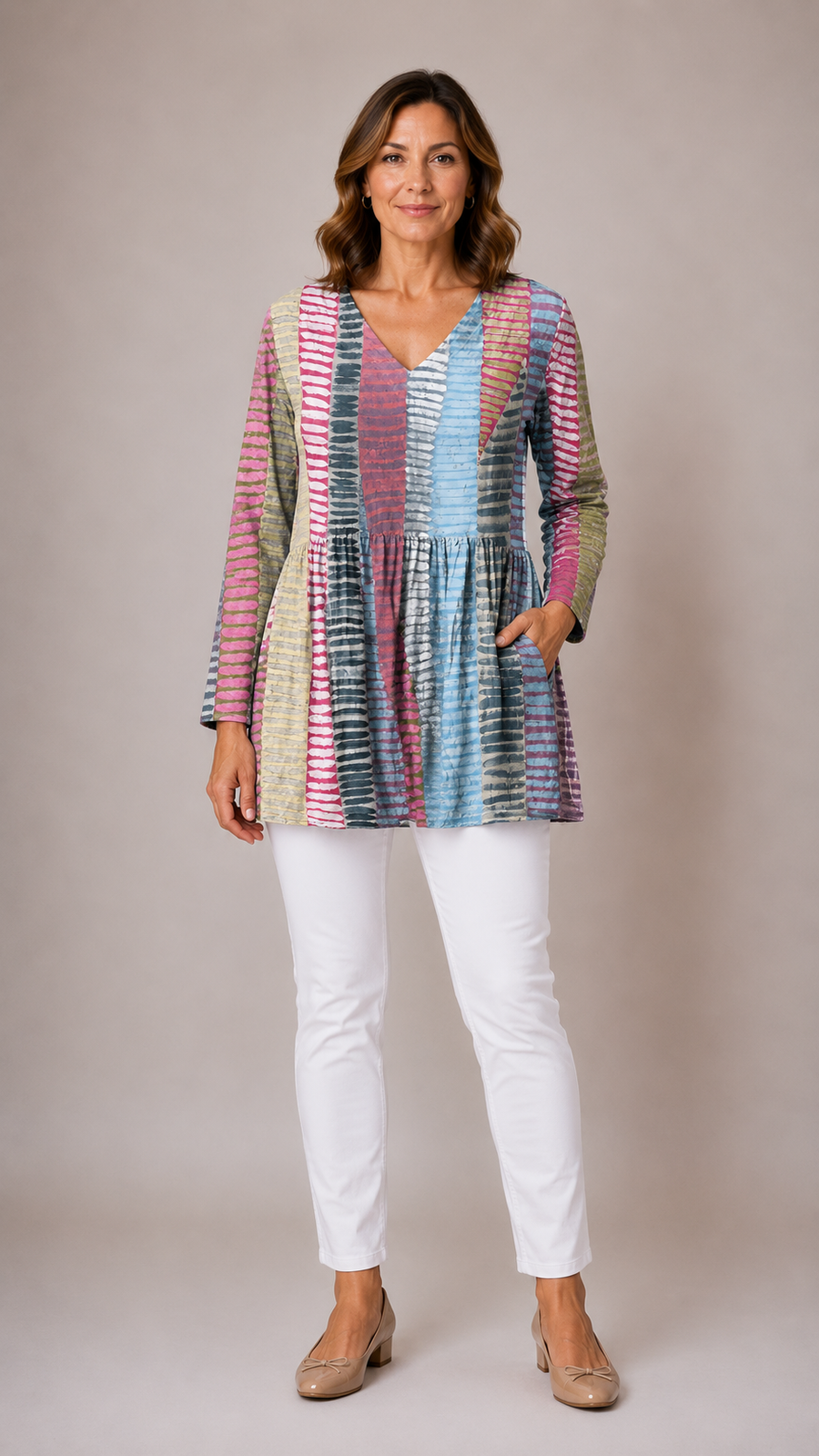 Lavinia Printed Longline Blouse