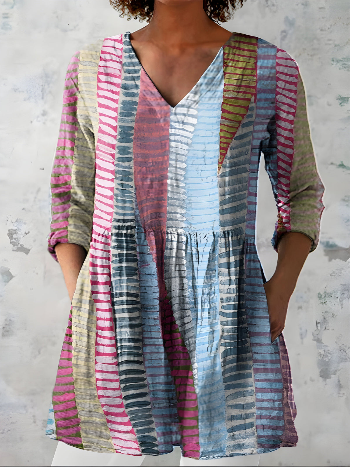 Lavinia™ Printed Longline Blouse