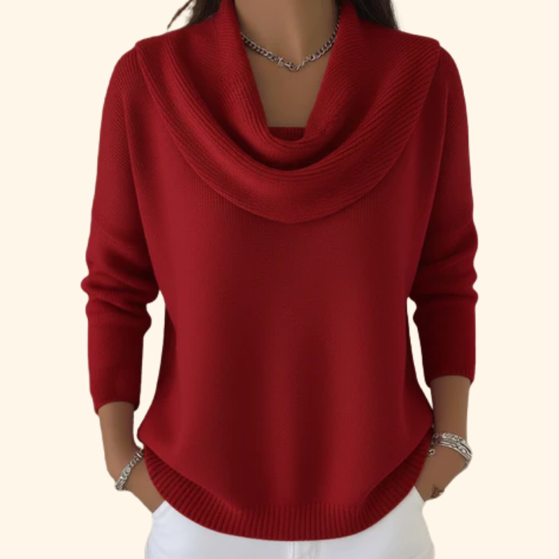 Genevieve Draped Collar Knit Jumper