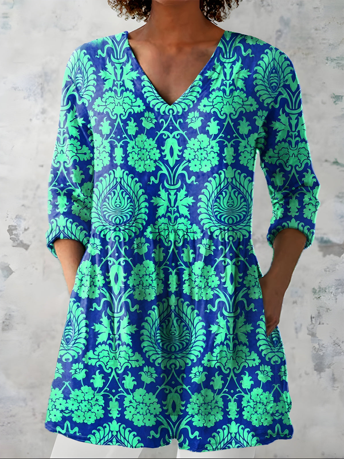 Noelle™ Longline Patterned Blouse