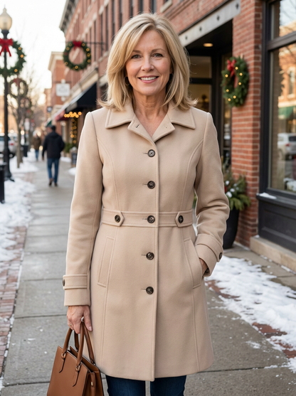 Camille Lightweight Button Coat