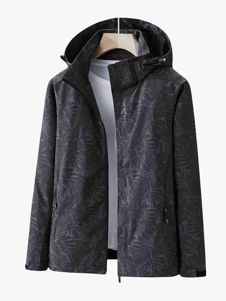 Nella Lightweight Leaf-Print Jacket