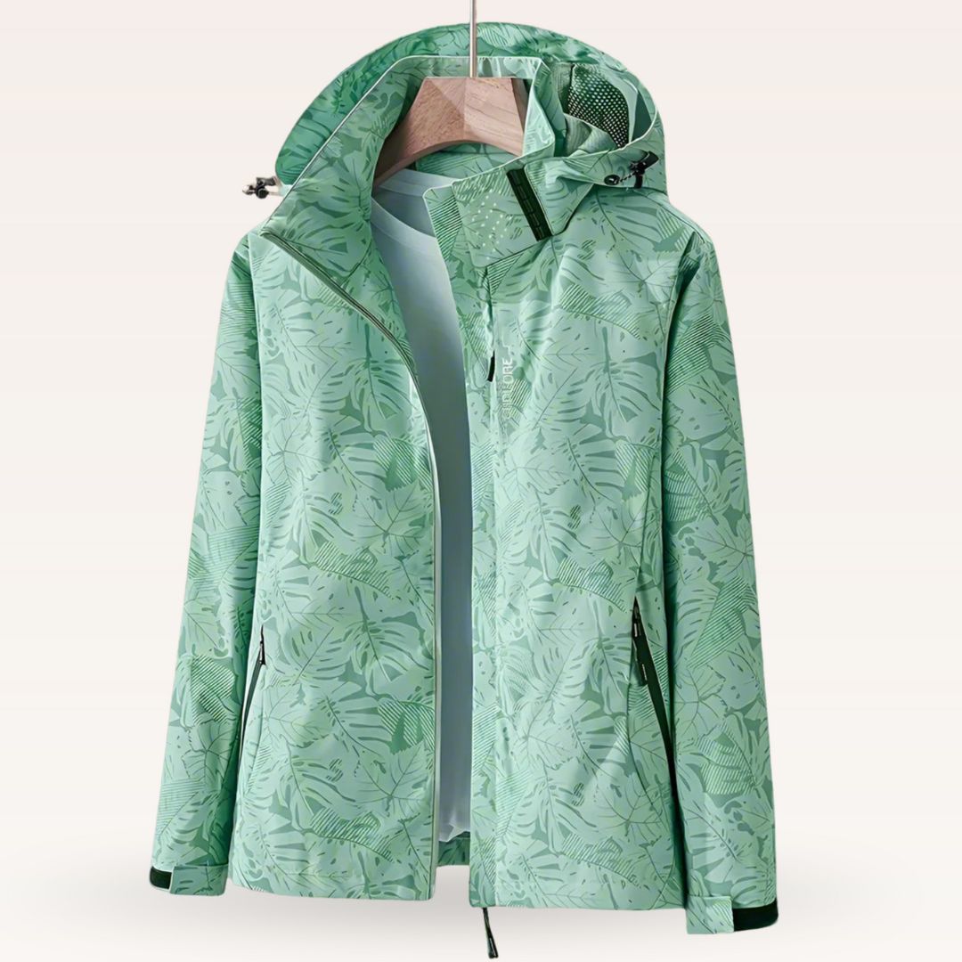 Nella Lightweight Leaf-Print Jacket