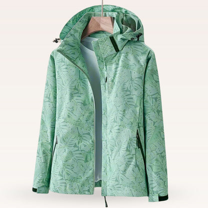Nella Lightweight Leaf-Print Jacket