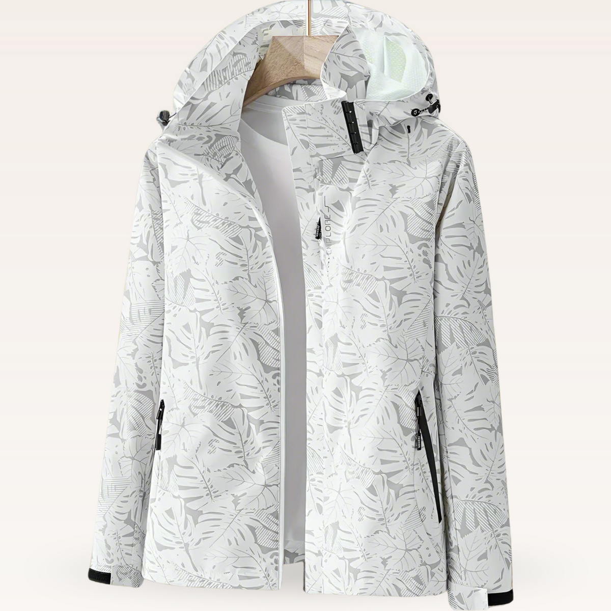 Nella Lightweight Leaf-Print Jacket