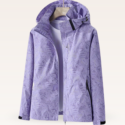 Nella Lightweight Leaf-Print Jacket