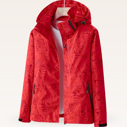 Nella Lightweight Leaf-Print Jacket
