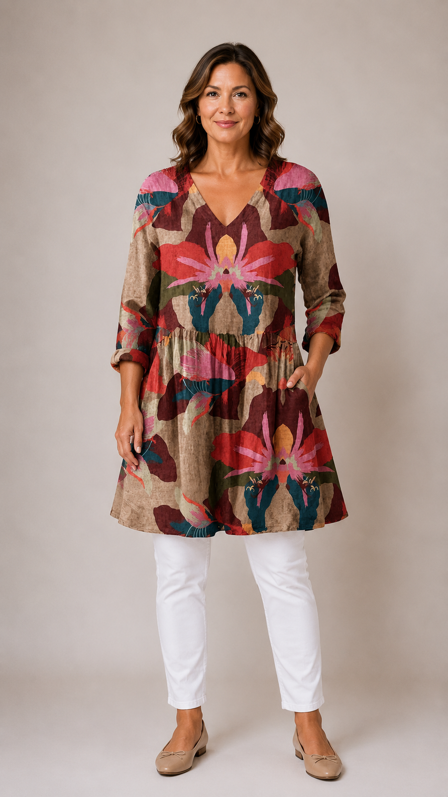 Valentina Flowing V-Neck Blouse